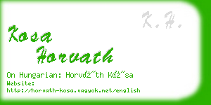 kosa horvath business card